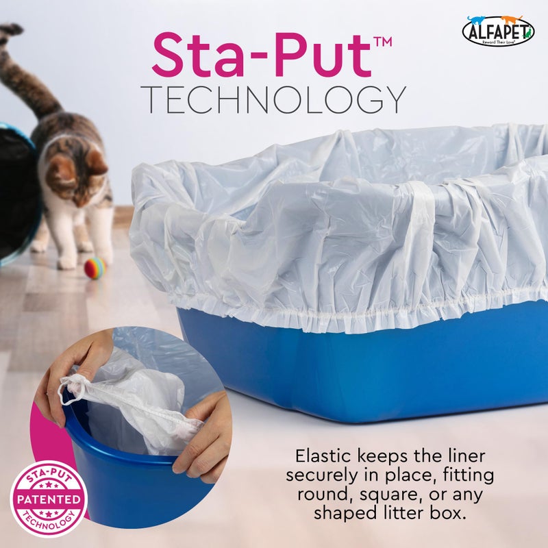 Alfapet Cat Litter Box Liners Alfapet heavy duty Extra Giant 60 Count - Tear-Resistant Cat Litter Bags - Waterproof Litter Liners - Fits Litter box Pan Sizes XL, Giant, X-Giant, 37" x 18", 20 lb Capacity - Image 5
